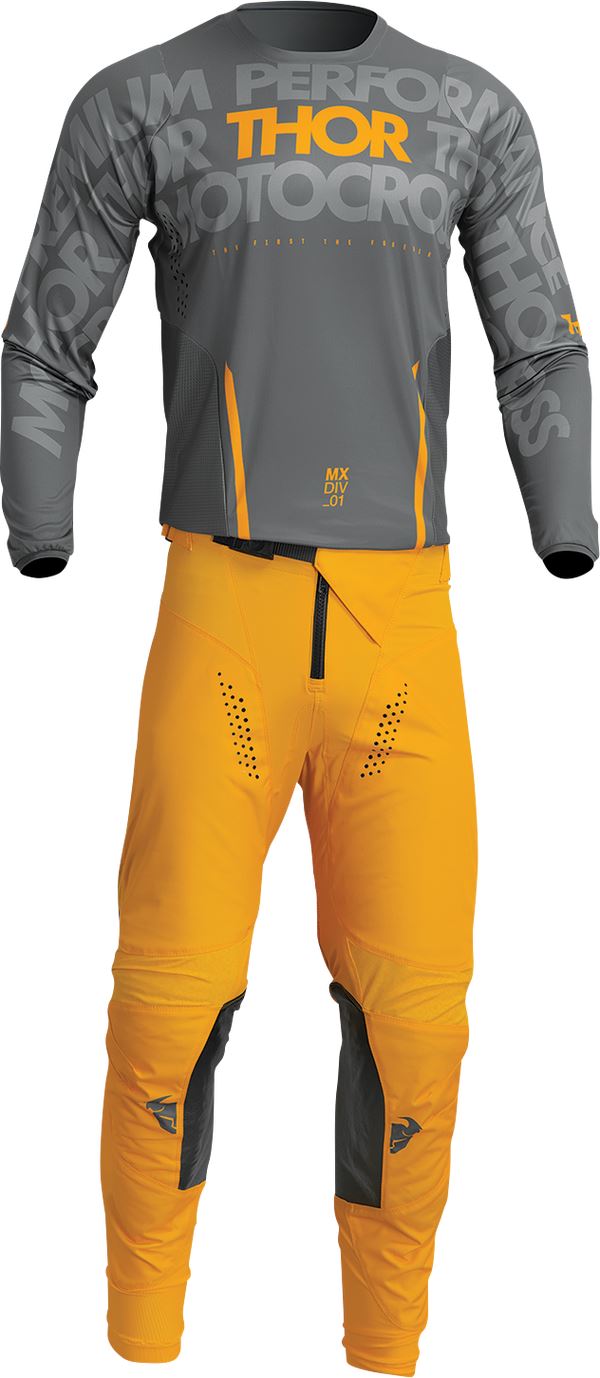 THOR Pulse Mono MX Motorcross Jersey Gray/Yellow 2023 Model