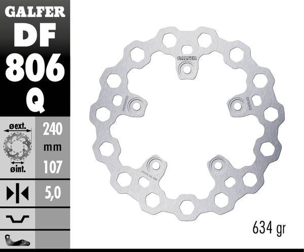 GALFER Brake Rotor Solid-Mount One Piece (Fixed) DF806Q