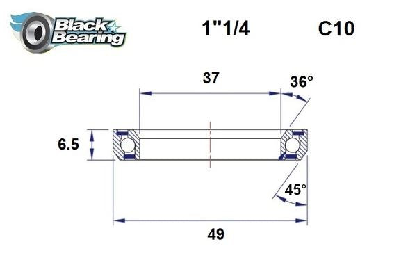 BLACK BEARING HB 37X49X6.5MM 36 /45 HB-C10
