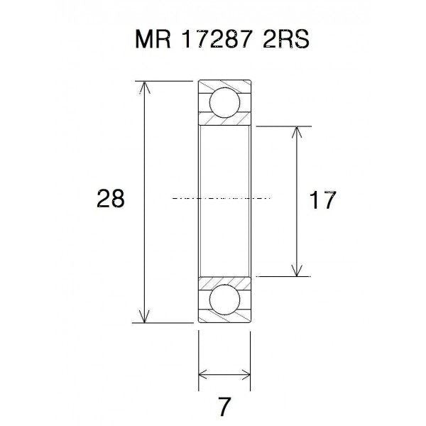 BLACK BEARING Bearing B5 17X28X7MM UB-17287-B5