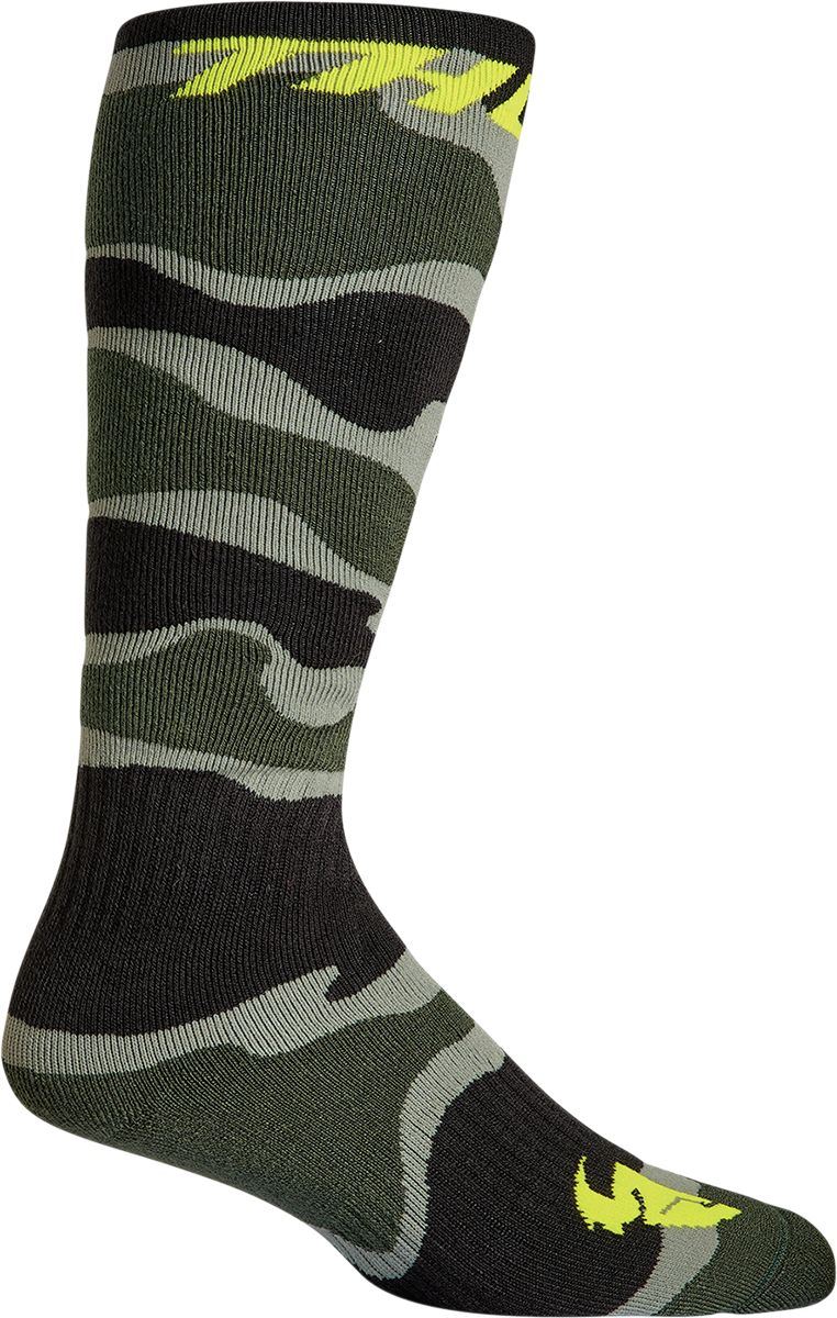THOR MX Motorcross Camo Socks Green/Acid 2023 Model
