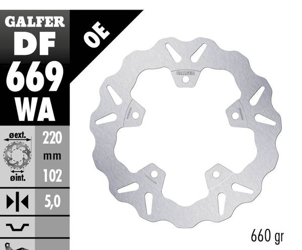 GALFER Brake Rotor Solid-Mount Wave® One Piece (Fixed) DF669WA