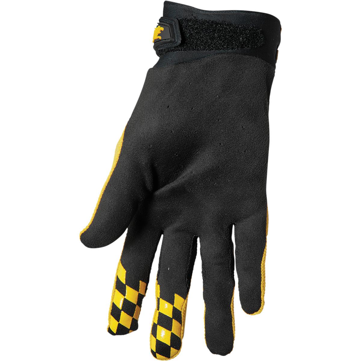 THOR Hallman Digit MX Motorcross Gloves Yellow/Black 2023 Model