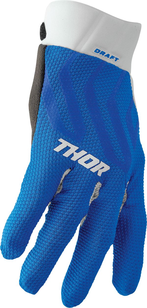 THOR Draft MX Motorcross Gloves Blue/White 2023 Model