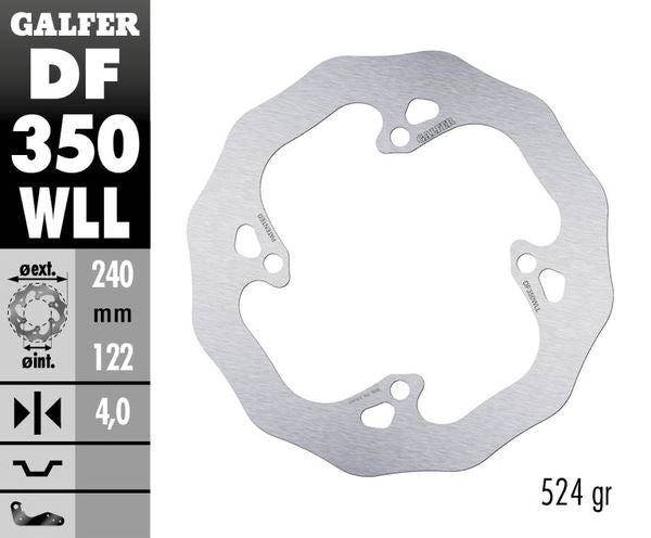 GALFER Brake Rotor Solid-Mount Wave® One Piece (Fixed) DF350WLL