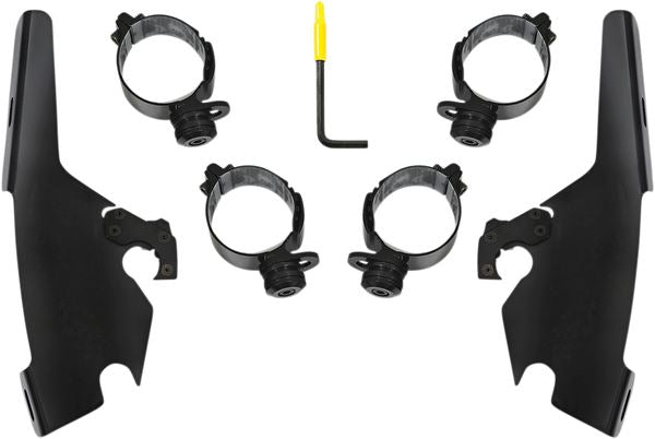 MEMPHIS SHADES Trigger Lock Fairing Mounting Kit Black Complete MEB2044