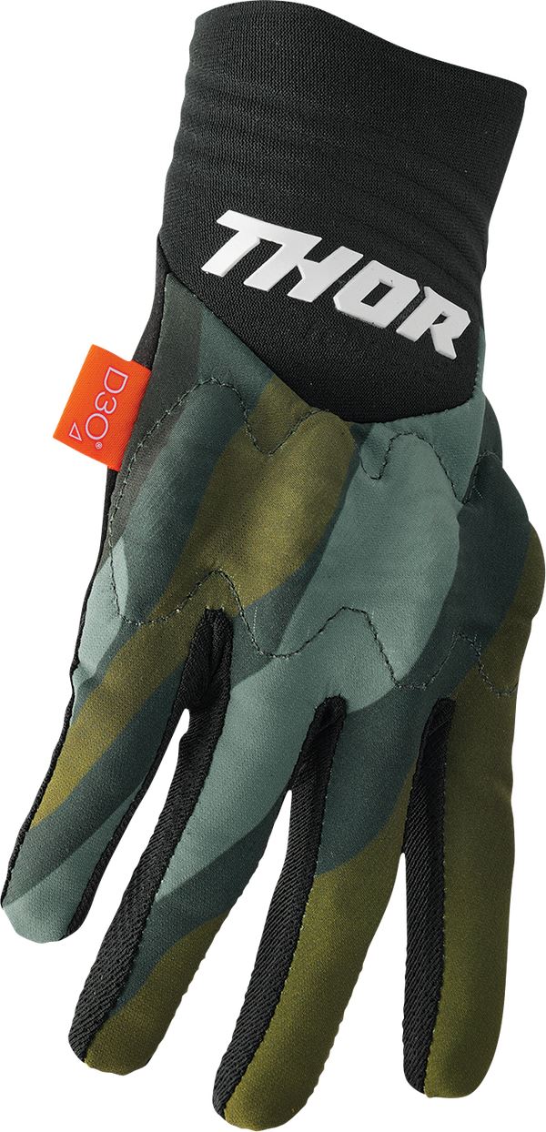 THOR Rebound MX Motorcross Gloves Black/Camo Green 2023 Model