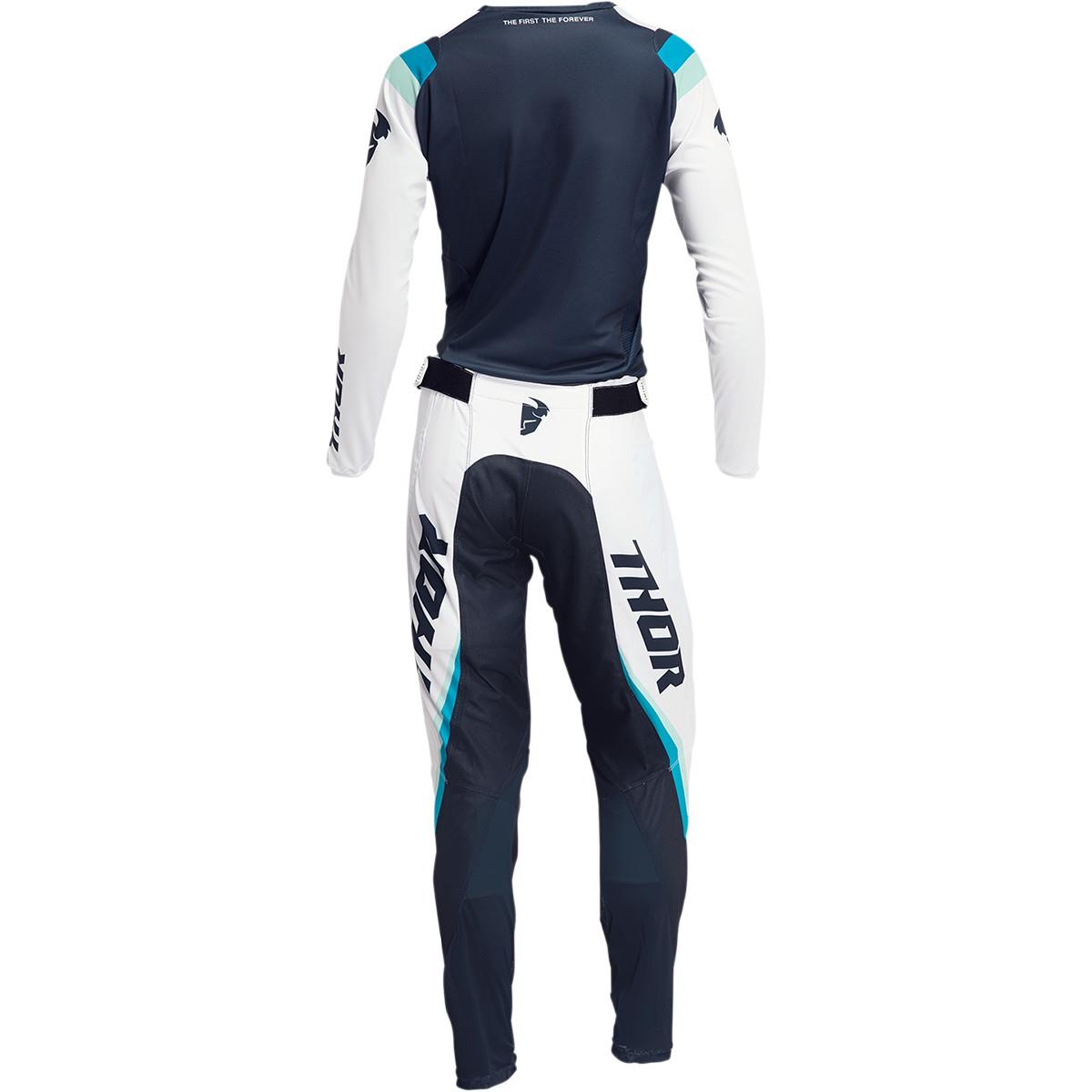THOR Women's Pulse REV MX Motorcross Jersey White/Midnight 2023 Model