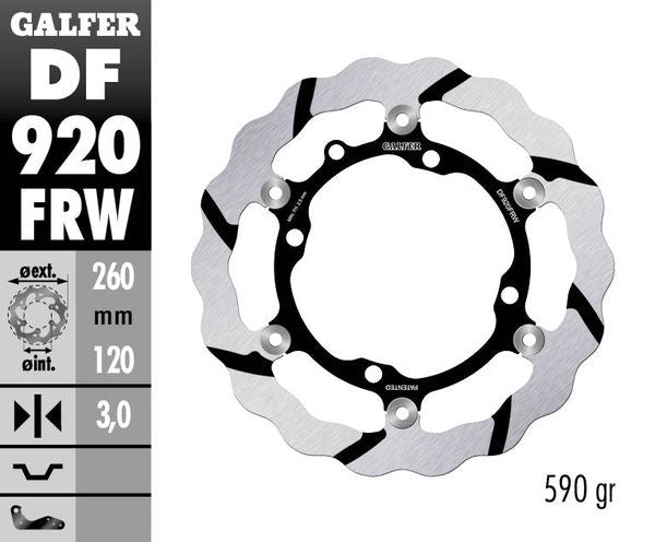 GALFER Brake Rotor Full-Floating Floating Wave® Two Piece (Floating) DF920FRW