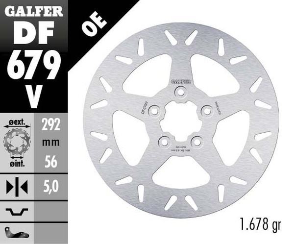 GALFER Brake Rotor Solid-Mount Round One Piece (Fixed) DF679V