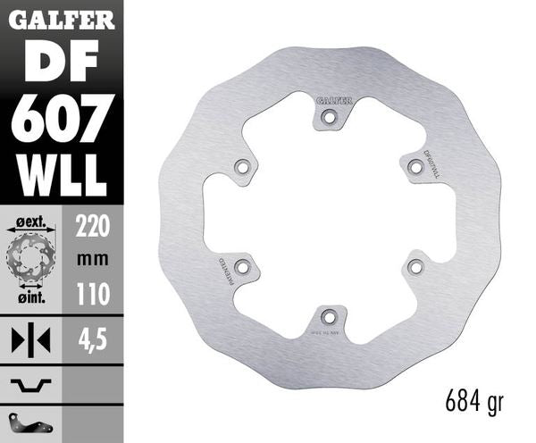 GALFER Brake Rotor Wave® One Piece (Fixed) DF607WLL