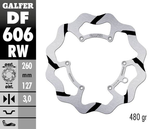 GALFER Brake Rotor Wave® One Piece (Fixed) DF606RW