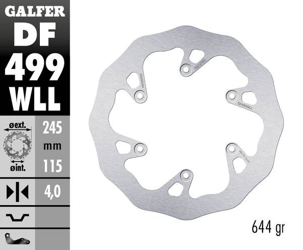 GALFER Brake Rotor Solid-Mount Wave® One Piece (Fixed) DF499WLL