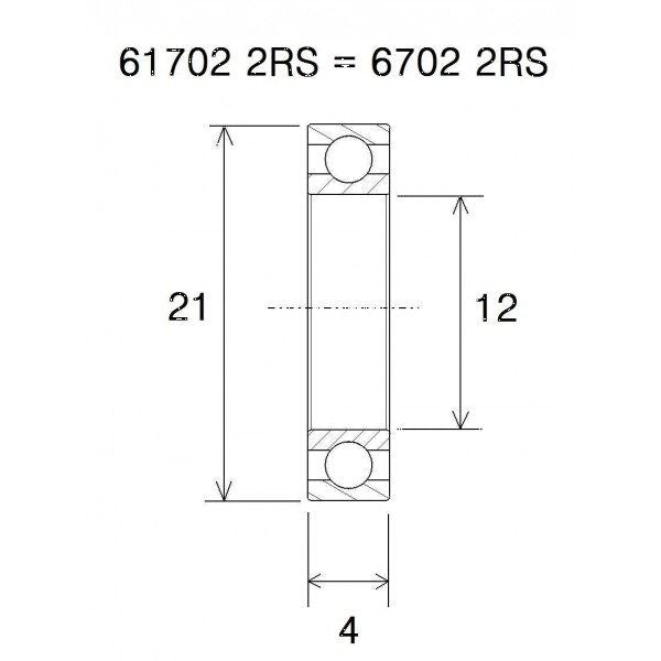 BLACK BEARING Bearing B3 15X21X4MM UB-6702-B3