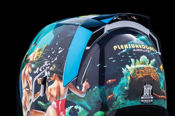 ICON Airflite™ Pleasuredome4 Motorcycle Helmet Blue - 2023 Model
