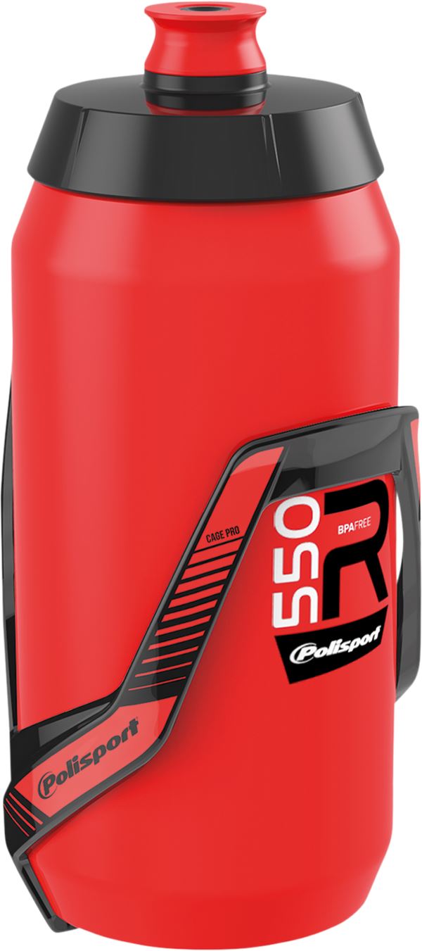 POLISPORT R550 Water Bottle + Bottle Cage RD