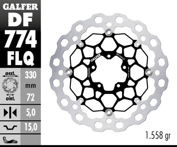 GALFER Brake Rotor Full-Floating Two Piece (Floating) DF774FLQ