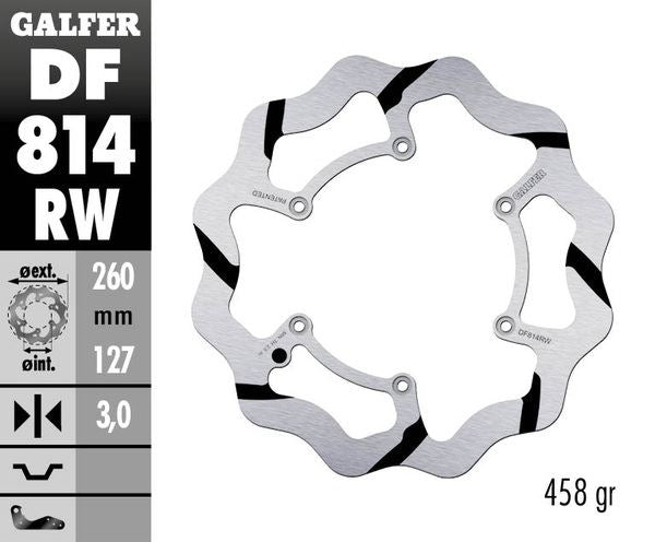 GALFER Brake Rotor Wave® One Piece (Fixed) DF814RW