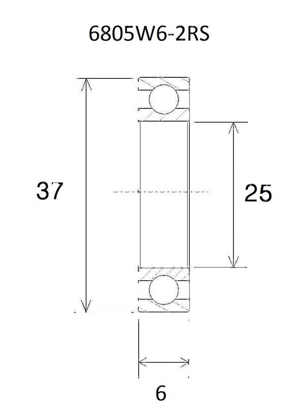 BLACK BEARING Bearing B3 25X37X6MM UB-6805W6-B3