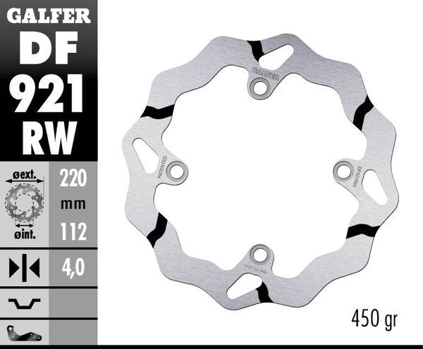 GALFER Brake Rotor Solid-Mount Wave® One Piece (Fixed) DF921RW