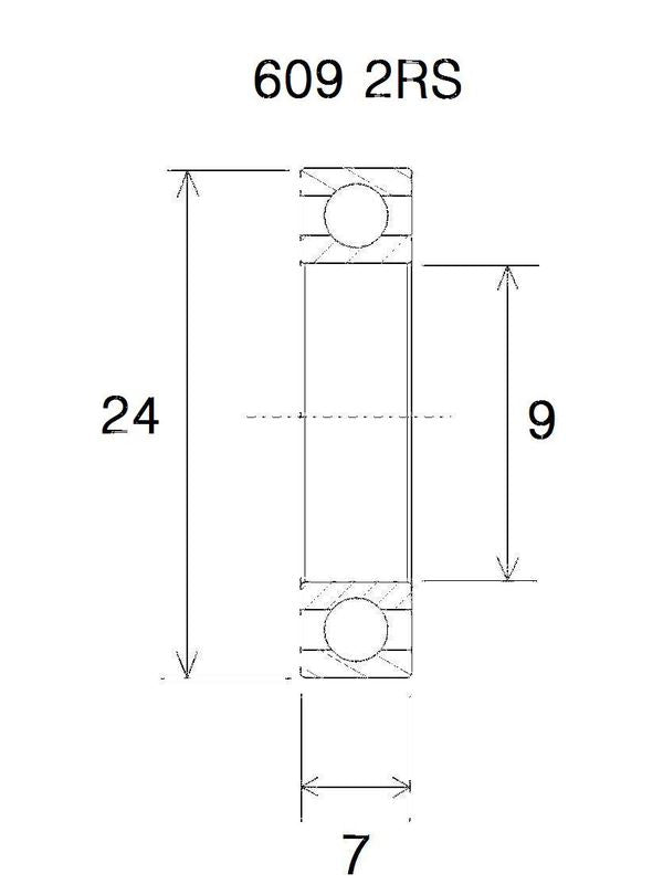 BLACK BEARING Bearing B5 9X24X7MM UB-609-B5