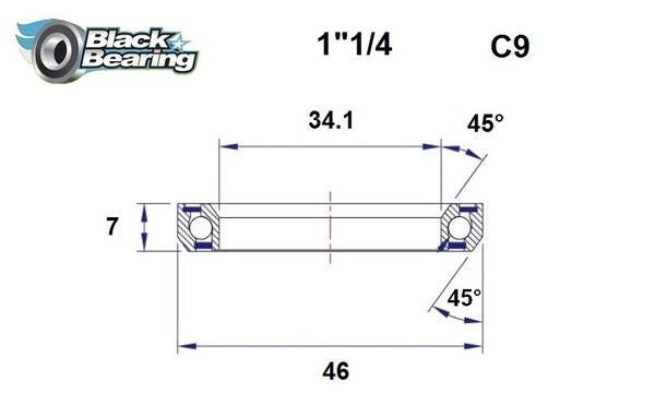 BLACK BEARING HB 34.1X46X7MM 45 /45 HB-C9