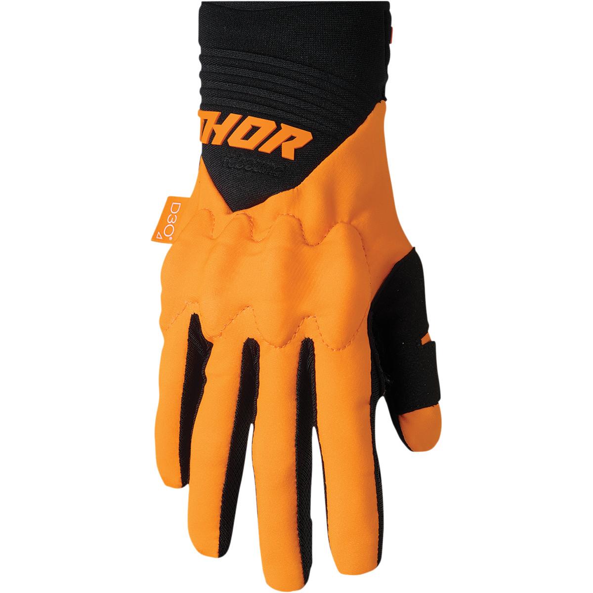 THOR Rebound MX Motorcross Gloves Black/Fluorescent Orange 2023 Model