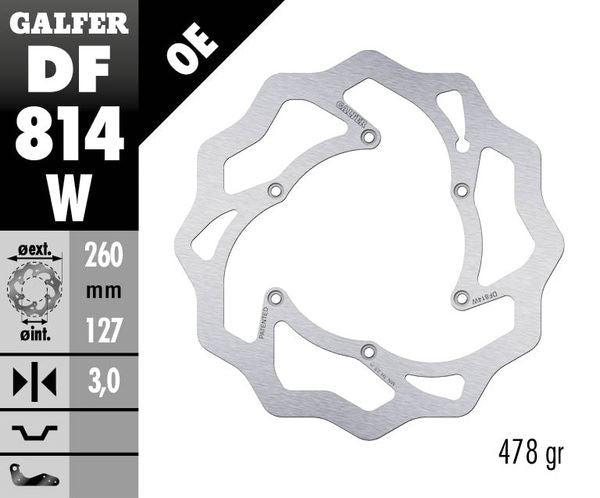 GALFER Brake Rotor Wave® One Piece (Fixed) DF814W