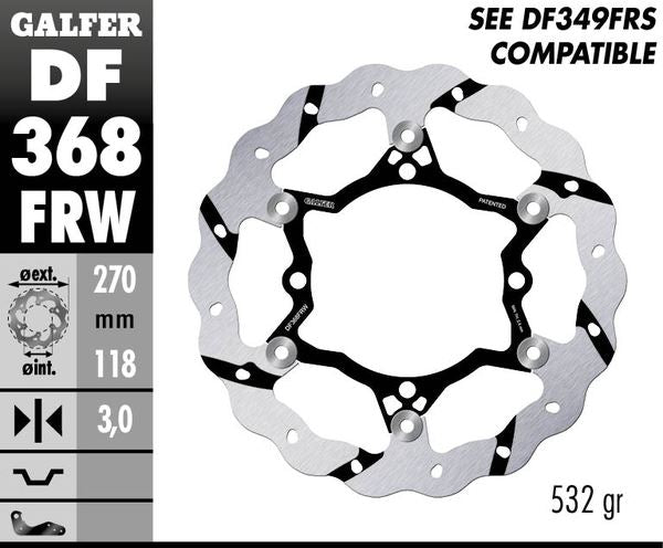 GALFER Brake Rotor Full-Floating Wave® Two Piece (Floating) DF368FRW