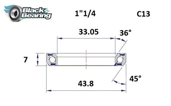 BLACK BEARING HB 33.05X43.8X7MM 36 /45 HB-C13