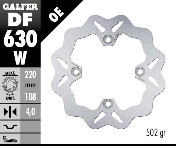 GALFER Brake Rotor Solid-Mount Wave® One Piece (Fixed) DF630W