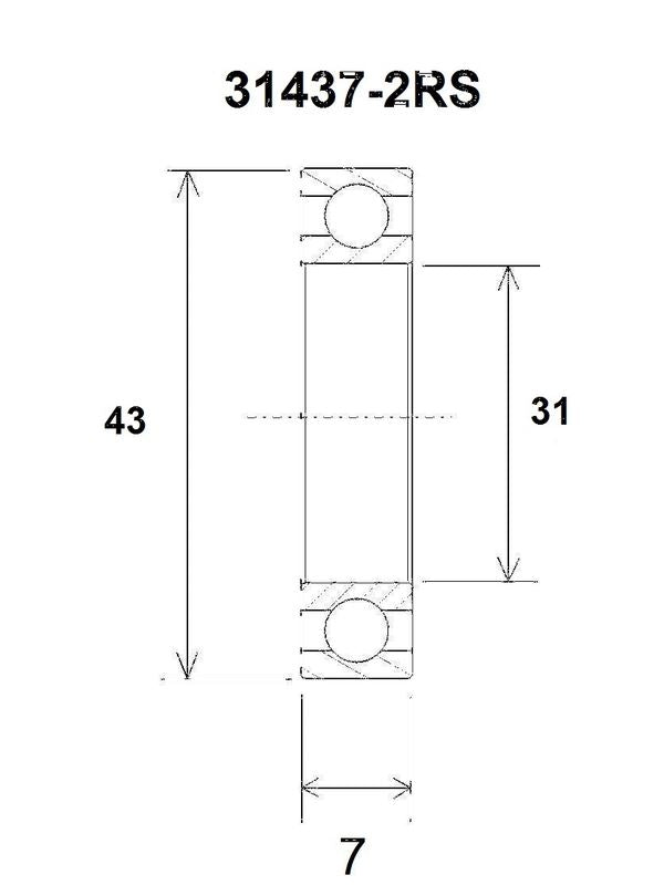 BLACK BEARING Bearing B3 31X43X7MM UB-31437-B3