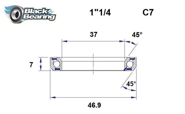 BLACK BEARING HB 37X46.9X7MM 45 /45 HB-C7
