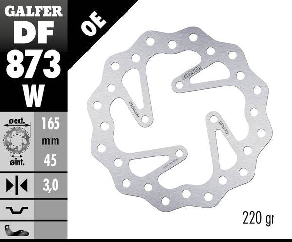 GALFER Brake Rotor Solid-Mount Wave® One Piece (Fixed) DF873W