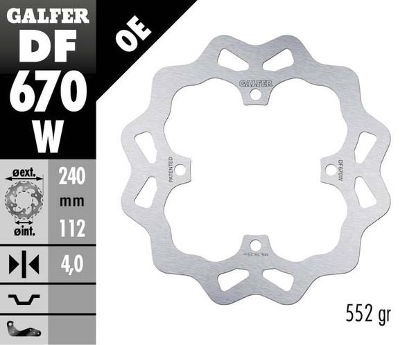 GALFER Brake Rotor Wave® One Piece (Fixed) DF670W