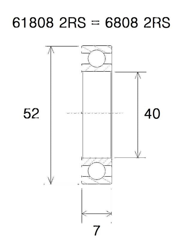 BLACK BEARING Bearing B3 40X52X7MM UB-6808-B3