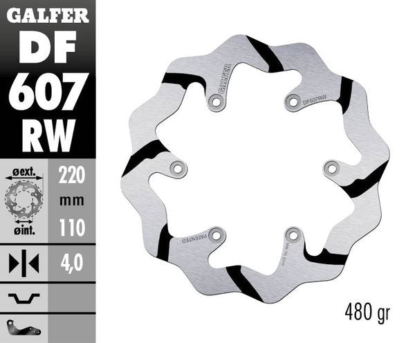GALFER Brake Rotor Wave® One Piece (Fixed) DF607RW
