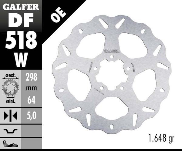 GALFER Brake Rotor Solid Wave® One Piece (Fixed) DF518W