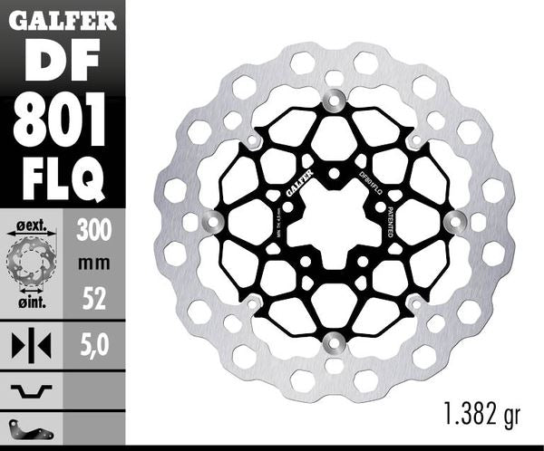 GALFER Brake Rotor Full-Floating Two Piece (Floating) DF801FLQ