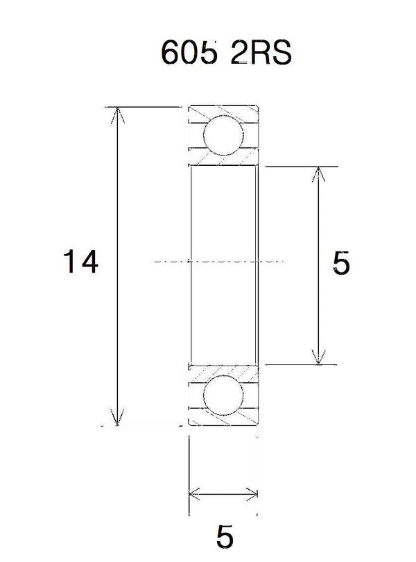 BLACK BEARING Bearing B5 5X14X5MM UB-605-B5