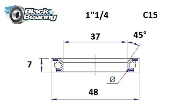 BLACK BEARING HB 37X48X7MM 45 /90 HB-C15