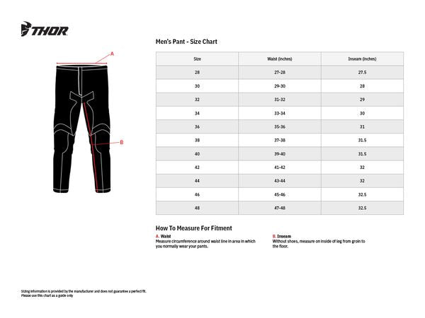 THOR Comp XP MX Motorcross Underwear Pants Black 2023 Model