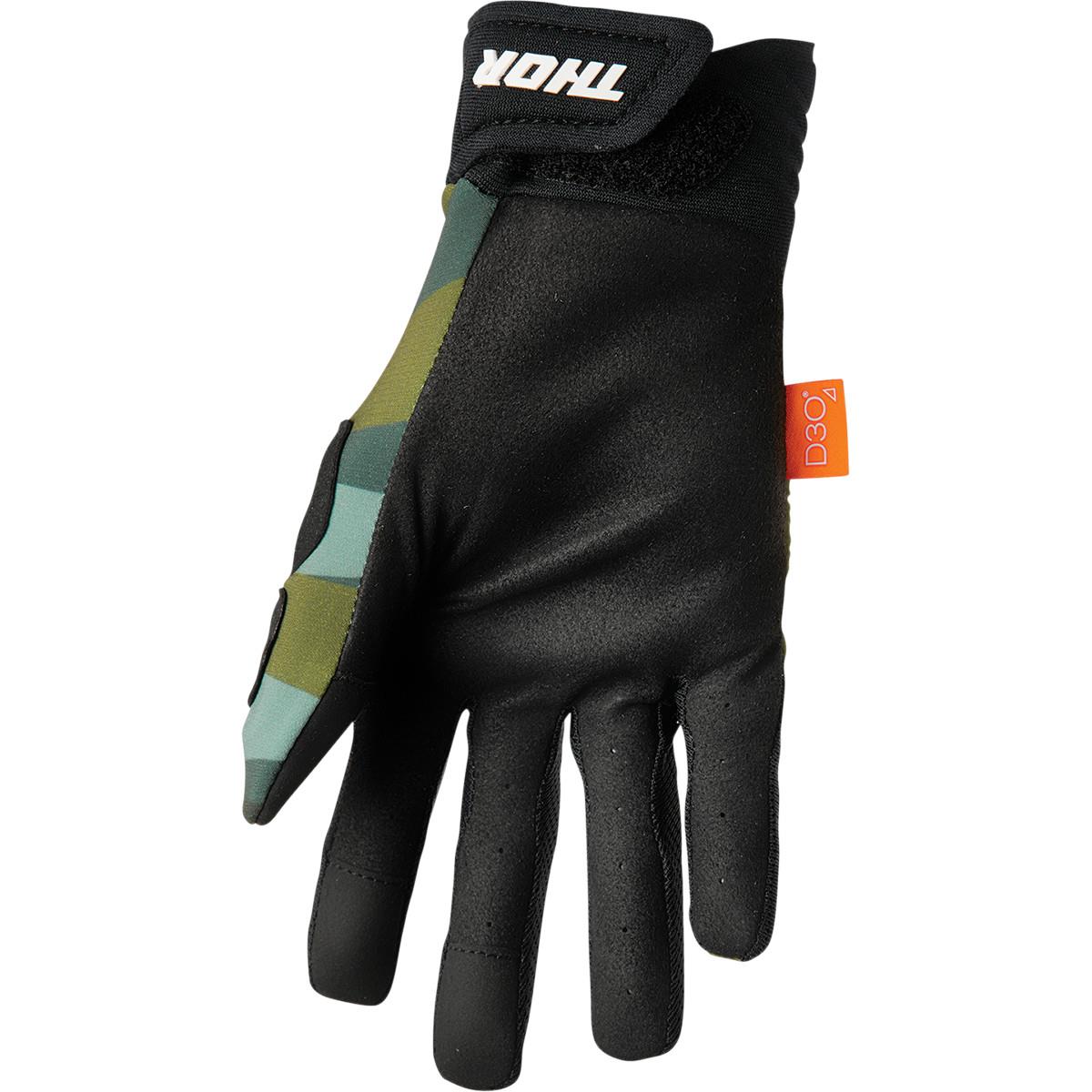 THOR Rebound MX Motorcross Gloves Black/Camo Green 2023 Model