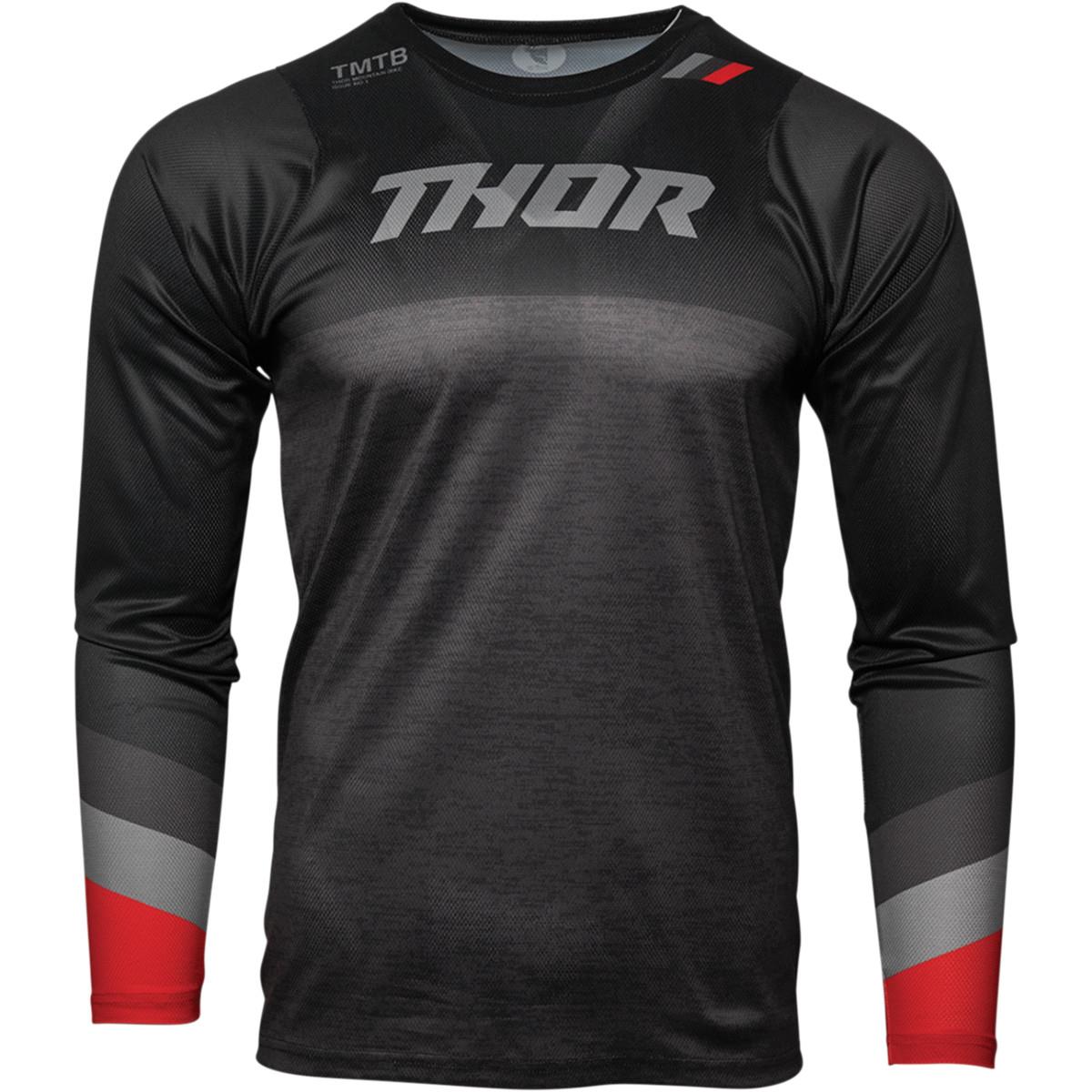 THOR Assist MTB Long-Sleeve Jersey Black/Gray/Red 2023 Model
