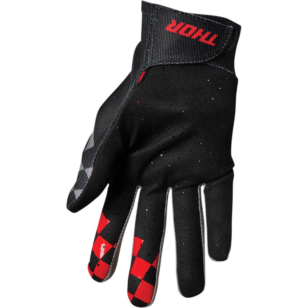 THOR Intense MTB Assist Chex Gloves Black/Gray 2023 Model