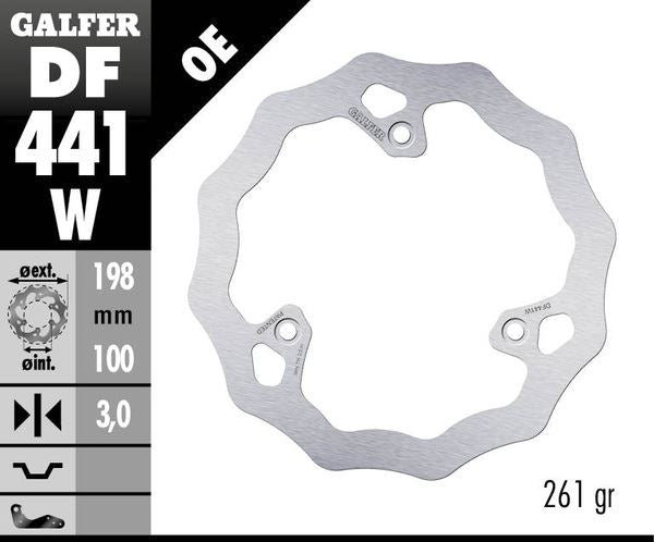 GALFER Brake Rotor Solid-Mount Wave® One Piece (Fixed) DF441W