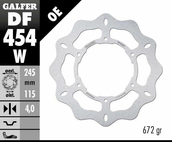 GALFER Brake Rotor Solid-Mount Wave® One Piece (Fixed) DF454W