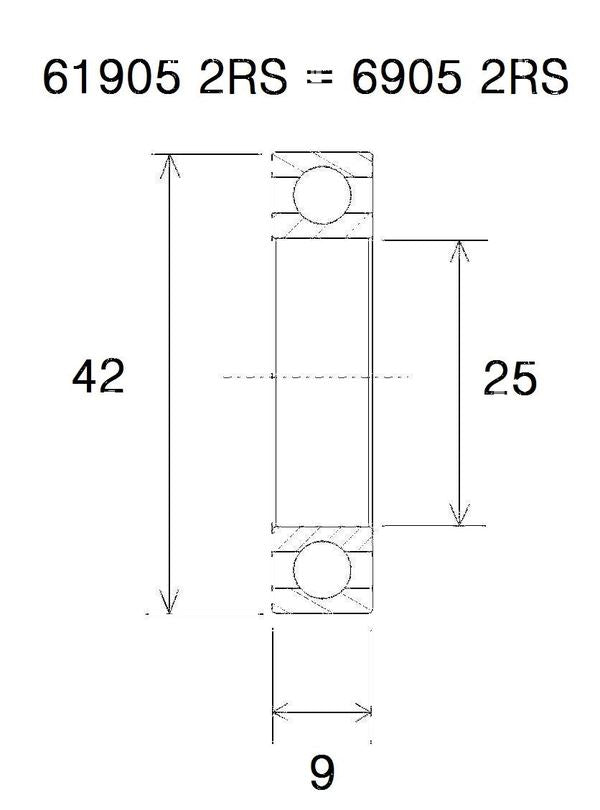 BLACK BEARING Bearing B5 25X42X9MM UB-6905-B5