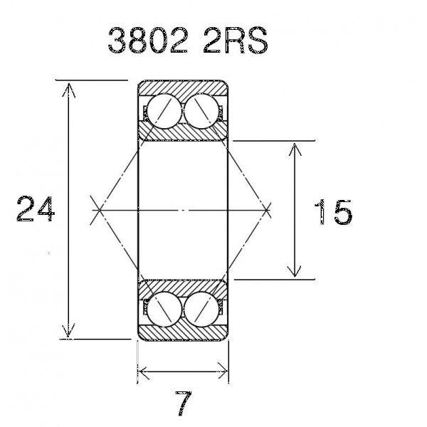 BLACK BEARING Bearing MAX 15X24X7MM UB-3802-MAX