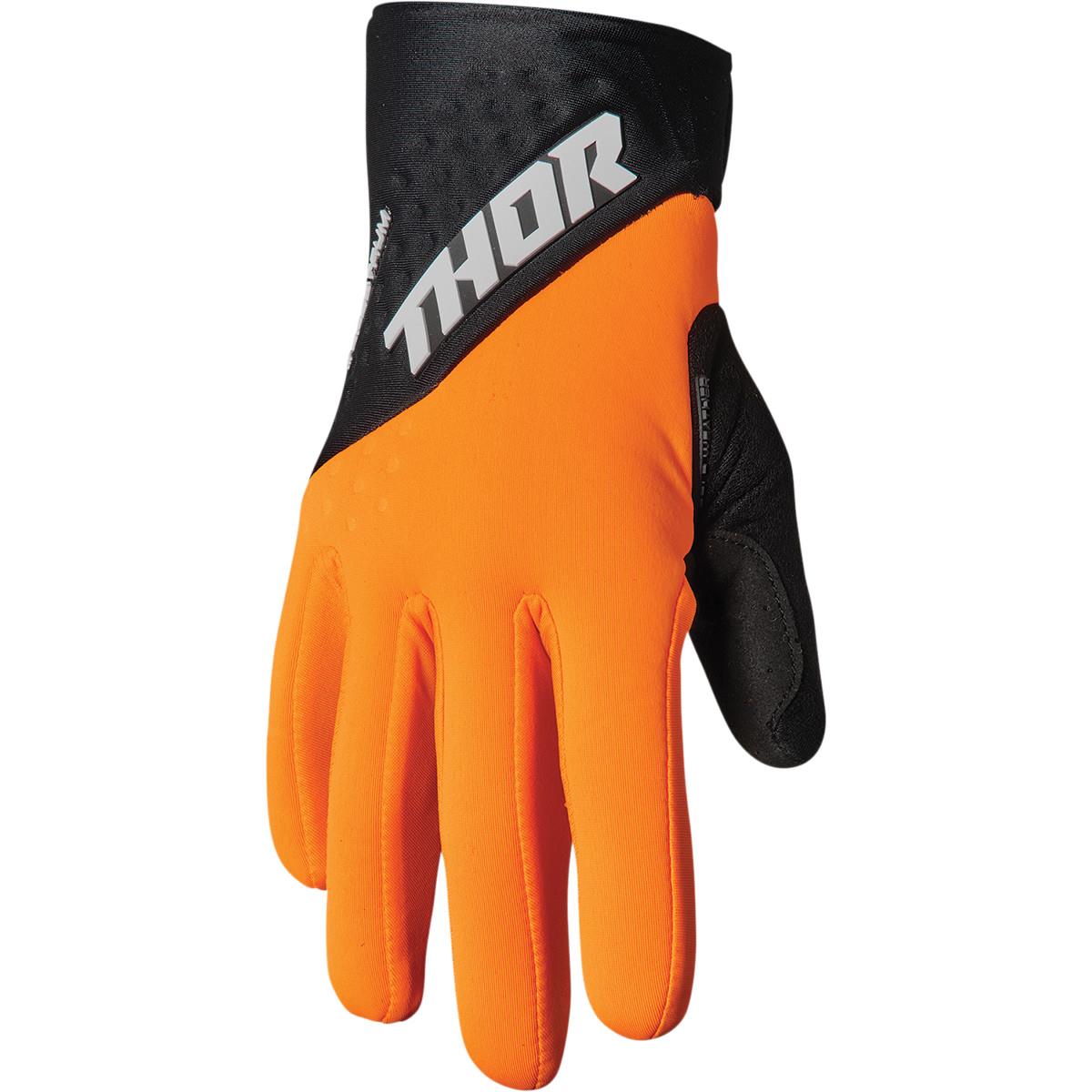 THOR Spectrum Cold Weather MX Motorcross Gloves Black/Orange 2023 Model